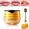 Lip Balm Honey Pot,Honey Lip Balm,Hydrating &amp; Prevention Dry and Cracked Sleeping Lip Mask Lip Scrubs Exfoliator &amp; Moisturizer With Applicator Lip Care Products for Dry Lips