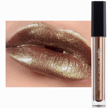 Mynena Diamond Lips   Bronze with Silver Metallic Finish Lip Gloss   High-Shine, Non-Sticky, Non-Drying Hydrating Lipstick Topper   IHazel