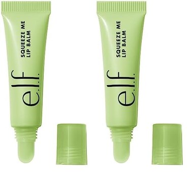 e.l.f. Squeeze Me Lip Balm, Moisturizing Lip Balm For A Sheer Tint Of Color, Infused With Hyaluronic Acid, Vegan &amp; Cruelty-free, Honeydew (Pack of 2)