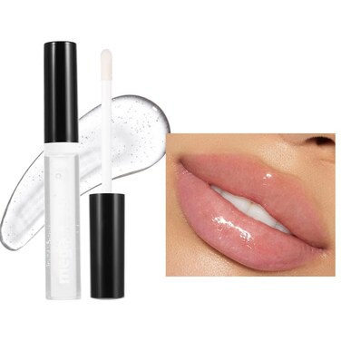 Hyaluronic Acid Lip Gloss Clear Lip Gloss for Women, Moisturizing, Non-Sticky Glossy,Ultra High Shine Glosses Liquid Lip Glaze,Long-Lasting Crystal Clear&amp;Fuller-Looking Glass Lip Makeup, 01