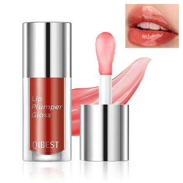 Korean Big Brush Head Tinted Lip Oil Plumping Lip Gloss for Women, Non-Sticky Nourishing Lip Plumper for Lip Care and Dry Lips - 03 Cinnamon Red