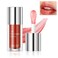 Korean Big Brush Head Tinted Lip Oil Plumping Lip Gloss for Women, Non-Sticky Nourishing Lip Plumper for Lip Care and Dry Lips - 03 Cinnamon Red