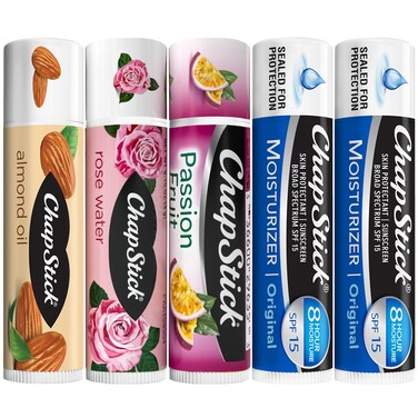 ChapStick Lip Balm Bundle &ndash; Spa Collection + Moisturizer 2-in-1 Lipcare SPF 15, 0.15 Oz Ea (5 Piece Set)
