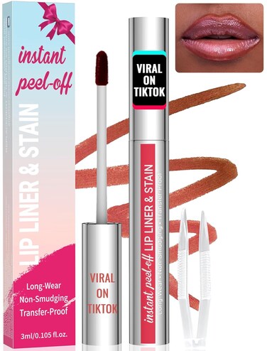 iMethod Lip Stain - Lip Liner Stain, Peel Off Lip Stain with Tweezer, Natural Long Lasting Lip Stain Peel Off, Waterproof, Easy to Use, Stay On All Day, Cocoa