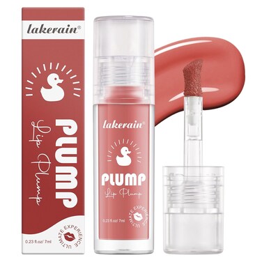 NICEFACE High-Pigment Lip Plumping Gloss, Hydrating &amp; Moisturizing Lip Balm with Long-Lasting High-Shine, Natural Tinted Formula for Fuller Lips (Walnut)