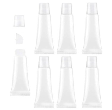 10PCS 10ml Empty Tubes Lip empty lip gloss containers Refillable Soft Clear Tubes Mini Lipgloss Dispenser Travel Toothpaste Cream Chapstick Lipstick Clear for DIY Lipgloss Balm Cosmetic
