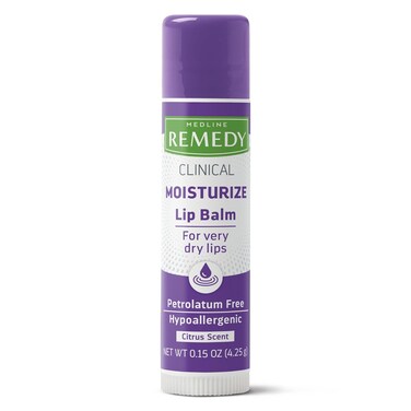 Medline Remedy Clinical Lip Balm, Moisturizing Soothing Formula for Dry Chapped Lips, 0.15 oz., Pack of 36