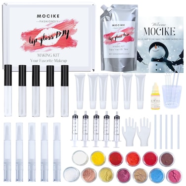 DIY Lip Gloss Making Kit - 26 Pcs DIY Lip Gloss Set, Make Your Own Lip Gloss With Lip Gloss Base 150 Ml, 16 Lip Gloss Tude, 12 Powder Pigment And Other Tool