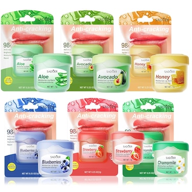 6 Pack Lip Balm, 6 Tastes Natural Lip Balm For Women &amp; Girls, Lip Balm Hydrating &amp; Repair, Moisturizing Lip Balm For Dry Cracked Lips, Smooth, Lip Sleeping Mask Overnight