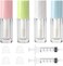 Qeuly 4 Piece Lip Gloss Tubes, 6ml Empty Lip Gloss Tubes with Wand, Clear Plastic Lip Gloss Containers for Skin Care Oil DIY Makeup Lipgloss Making Kit (D25xH86mm)