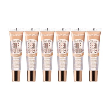 Ruby Kisses Broadway Vita-Lip Clear Lip Gloss (Shea Butter 6 Pack), Ultra-Hydrating &amp; Soothing Formula with Multi-Vitamin Oils, High-Shine Non-Sticky Finish, Nourishing Lip Balm for Healthy Lips