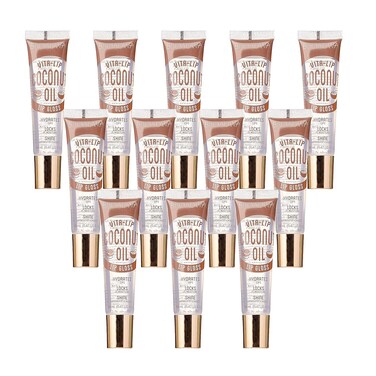 Ruby Kisses Broadway Vita-Lip Clear Lip Gloss (Coconut Oil 12 Pack), Ultra-Hydrating &amp; Soothing Formula with Vitamin Oils, High-Shine Non-Sticky Finish, Healing Glossy Lip Balm Locks in Moisture