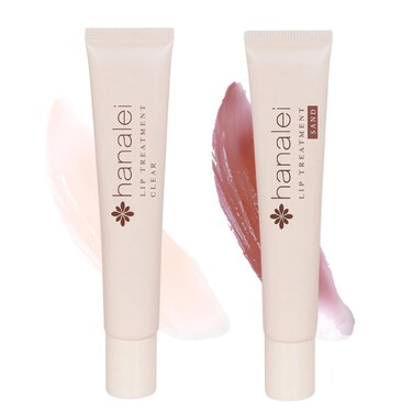 Hanalei Lip Treatment 2-Pack Bundle (Clear and Sand)   Made with Kukui Oil, Shea Butter, Agave, and Grapeseed Oil, Soothe Dry Lips (Cruelty free, Paraben free)