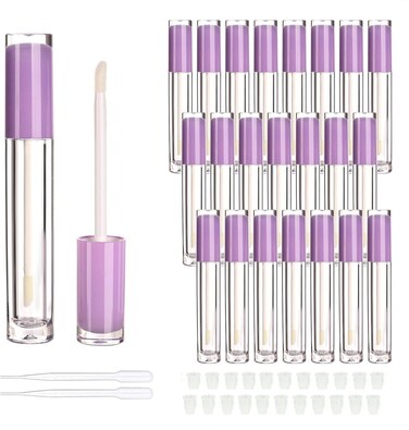 COSIDEA 22 pack empty round 5ml Purple lip gloss tubes cute lipgloss tube containers with wand wholesale in bulk lip balm container packing