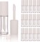 COSIDEA 15PCS Empty PETG big doe foot Wand Lip Gloss Tubes 10ml 0.33 OZ White lipgloss Tube with Thick brush Applicator for Castor oil tint DIY concealer tube packing