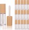 COSIDEA 15PCS Empty PETG big doe foot Wand Lip Gloss Tubes 10ml 0.33 OZ Nude lipgloss Tube with Thick brush Applicator for Castor oil tint DIY concealer tube packing
