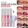 LANGMANNI 2 Colors Diamond Glitter Lip Gloss Set,Long Lasting High Shine Shimmer Liquid Lipstick Set,Hydrating,Moisturizing Lip Gloss Kit Gift Makeup For Girls(#01+02)