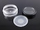 yueton 10pcs Black Edge Open Window 10 Gram Empty Clear Plastic Powder Compact Cosmetic Containers