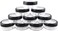 yueton 10pcs Black Edge Open Window 10 Gram Empty Clear Plastic Powder Compact Cosmetic Containers