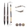 3 Pcs Eyebrow Pencil Set, with 2 Dual Ended Waterproof &amp; Long Lasting Liquid Eyebrow Pen and with 1 Eyebrow Brush, Chestnut