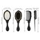 Vintage Makeup Set: Wide Tooth Comb, Round Mirror, Hair Brush with Holder, Detangling Brush, Rat Tail Comb, Hand Mirror, and Womens Wallet