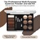 Eyebrow Powder Palette Set - 12 Colors, 5 Mascaras, 4 Stencils, Brush &amp; Pencil, Volumizing Gel for Natural Brows