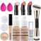 PHOERA Foundation,3 PCS Contour Stick Makeup Kit, Shades with Highlighter Stick, Blush Stick and Bronzer Contour Stick for Sculpt the Cheeks (102+Fair-Light Contour/Nude+#03,#09,#12)