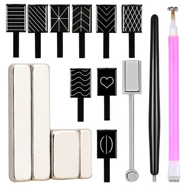 16-Piece Nail Art Magnet Tool Set - Cat Eye Wand &amp; Stick for DIY Gel Polish Gradient Designs