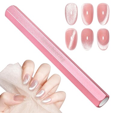 Cat Eye Pen for Nails Super Long Double-Head Gel Nail Polish Pens 3D Cat Eye Gel Wand Hexagonal Large Powerful Nail Art Stick Tool for DIY Home Nail Manicure Design Salon Accessories