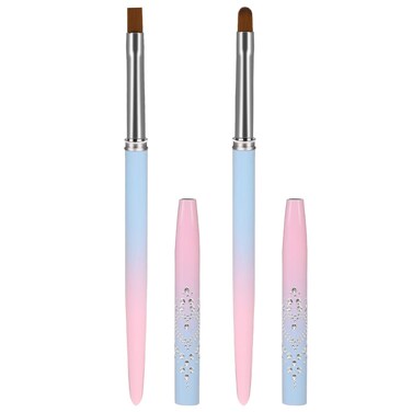 Sliverdew Nail Polish Clean Up Brush, 2Pcs Round&amp;Flat Nail Art Polish Brush for Cleaning, Finger Nail Cleaning Brushes for Nail Art, Professional Nail Painting Brush