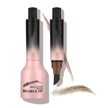 Liquid Eyebrow Brush, Beginner Brow-Fection Angled Brush &amp; Dip, Waterproof Long Lasting Smudge Proof Brow Pencil with Square Brush and Dip for Eyebrows, Sideburns and Beard (#01 blond)