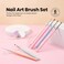 Beetles Nail Art Brushes, 6pcs Nail Art Tool Set, Nail Double-headed Dotting Tools, Striping Nail Art Brushes for Long/Short Lines, Nail Drawing Pen with Nail Brush Holder&amp;Palette For Nail Design