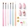 Beetles Nail Art Brushes, 6pcs Nail Art Tool Set, Nail Double-headed Dotting Tools, Striping Nail Art Brushes for Long/Short Lines, Nail Drawing Pen with Nail Brush Holder&amp;Palette For Nail Design