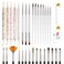 Beetles 31pcs Nail Art Brushes, Nail Dotting Tools, Nail Drawing Pens, Nail Dust Brush, Striping Nail Art Liner Brushes, Nail Art Pens with Nail Brush Holder All in One for Starter Nail Art Design