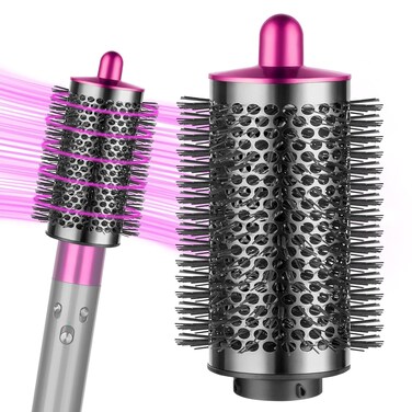 Upgraded Large Round Brush Attachment for Dyson Air wrap Jumbo Bigger Oval Round Volumizing Brush for Dyson Airwrap Accessories, Rose