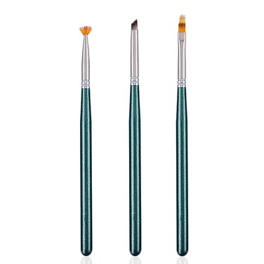 KAAGEE 3pcs Ombre Nail Brush Nail Paint Pen for Lace Line Gradient Color Ombre Brush for Gel Nails Manicure Pen Nail Art Brushes Nail Design Brushes Acrylic Nail Polish Tools