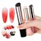 KAAGEE 3Pcs Silicone Nail Brush Ombre Nail Brush, Silicone Nail Tool Reusable Nail Art Brushes for Gel Polish, Nail Paint Brush Nail Gradient Brush Manicure DIY Tool (Black/Pink/Red)