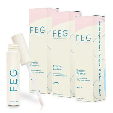 FEG Eyebrow Enhancer Growth Serum for Thicker Brows   Natural Brow Enhancing Serum for Growing and Thickening Eyebrows   Stimulates Natural Growth   3-Pack of 3ml Tubes