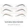Waterproof Eyebrow Tattoo Stickers. A real hair stroke look. Hair replacement without surgery. Solution for hair loss. Bushy Tinted eyebrow tattoos. (New Hollywood, Dark Brown)