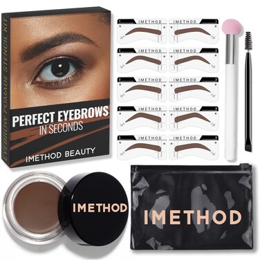 iMethod Eye Brow Stencil and Stamping Kit, Dark Brown