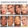 Eyebrow Stamp Stencil Kit - One-Step Eye Brow Stencil Kit with 24 Reusable Thin &amp; Thick Eyebrow Stencils, Long-Lasting Waterproof &amp; Smudge-Proof Brow Stamp Kit for Perfect Eye Makeup (Dark Brown)