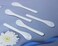 ONLYKXY 5pcs 5inch Plastic Beauty Spoon Facial Cream Brush Makeup Scoop Mud Reusable Cosmetic Dig Scoop Spatula Mask Tip for Lotions Moisturizers Home Salon DIY Facemask Mixing Sampling (White)