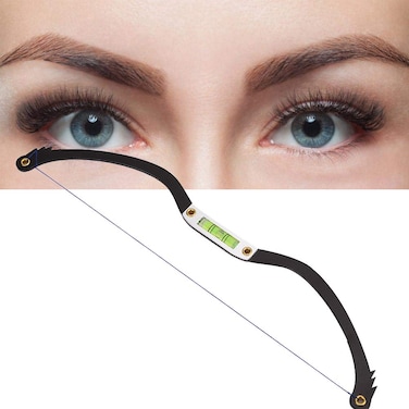 Line Marker Ruler Eyebrow Line Brow Make Up Kit Eyebrow Makeup Eye Thread Sponge Sucker[Black]