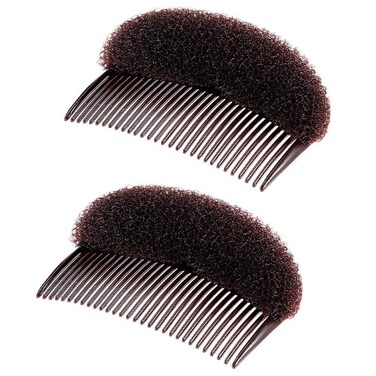 2Pcs Brown Sponge Bump It Up Volume Inserts Hair Base Comb Do Beehive Hair Styling Tools Hair Bun Updo Hair Accessories for Women DIY Hairstyles