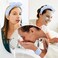 Sponge Spa Headbands for Women &amp; Wristband Set,Puffy Makeup Headband Set for Washing Face,Soft Towel Skin Care Head Band,Cute Hair Band Shower 4 Pcs