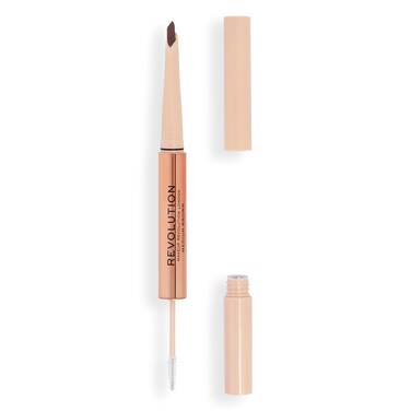 Revolution Beauty, Fluffy Brow Filter Duo, 2-in-1 Eyebrow Pencil &amp; Gel, Enhances &amp; Shapes Brows, Vegan &amp; Cruelty Free, Medium Brown, 1 piece