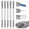 Microblading Supplies 5 Piece Double Sided Manual Pen Kit for Supplies   Durable Aluminum Pen With Lock-Pin Tech &amp; Ergonomic Grip   Shape Eye Brows, Clear