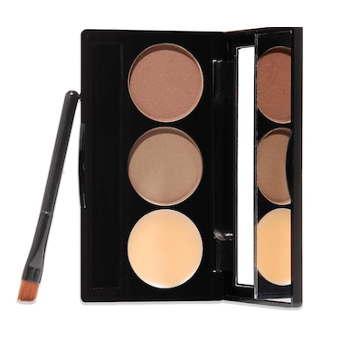 Brow Bar To Go by Gerard Cosmetics (Medium to Ebony), Eyebrow Trio Kit with Brow Powder, Brow Wax, and Angled Brush, Eyebrow Powder Dark Brown, Cruelty Free &amp; Made in the USA