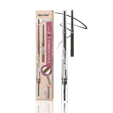 Eyebrow Pencil,Portable 3 in 1 Eyebrow Shaping Enhancing Kit with Brow Trimmer &amp; Brow Brush + Replaceable Brow Refills (Gray)