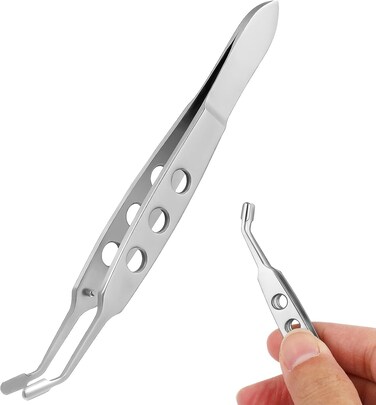 Meibomian Gland Massage Forceps Expressor Forceps Eyelid Massage Tweezers Meibomian Gland Tweezers Massage Tool Tweezers Clips Pliers Tool Remover Short Hair Stainless Steel Miss